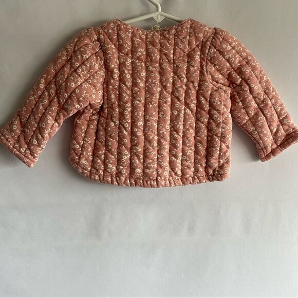 Kid's Jessica Simpson Coral Floral Print Quilted Jacket - Picture 5 of 8